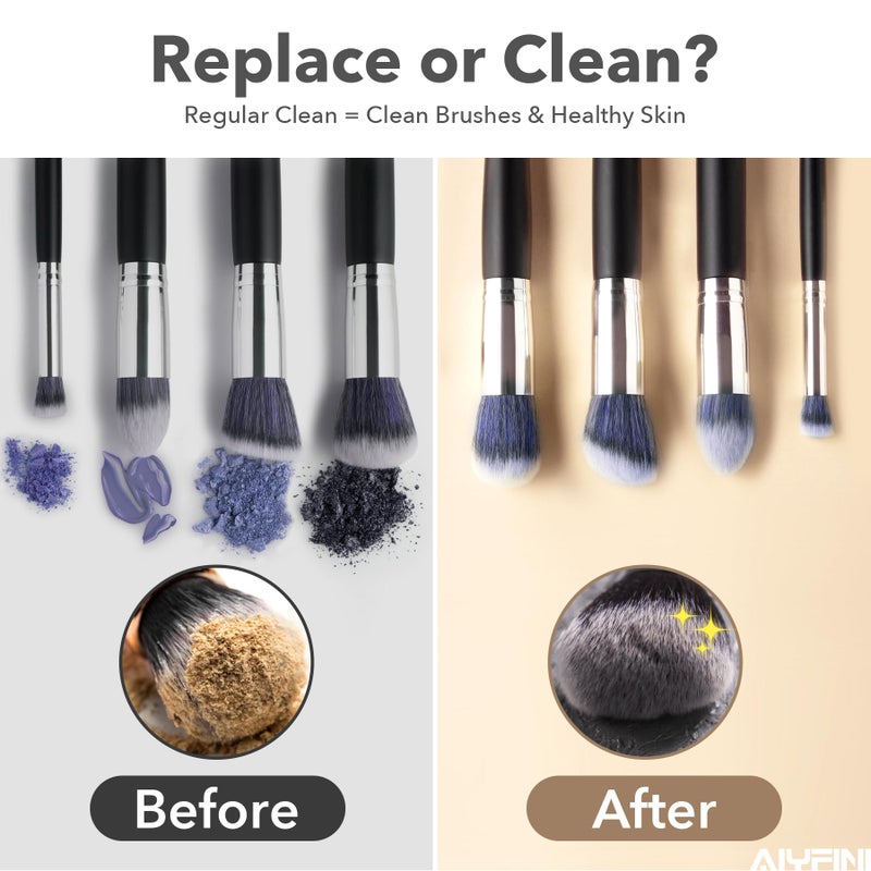Alyfini Makeup Brush Cleaner Machine-Professional Electric Make up Brushes Cleaner Cleanser Solution for Kabuki Foundation Liquid Powder Face Makeup Self Tanner Brush,Gifts for Women Stocking Stuffers - Image 4